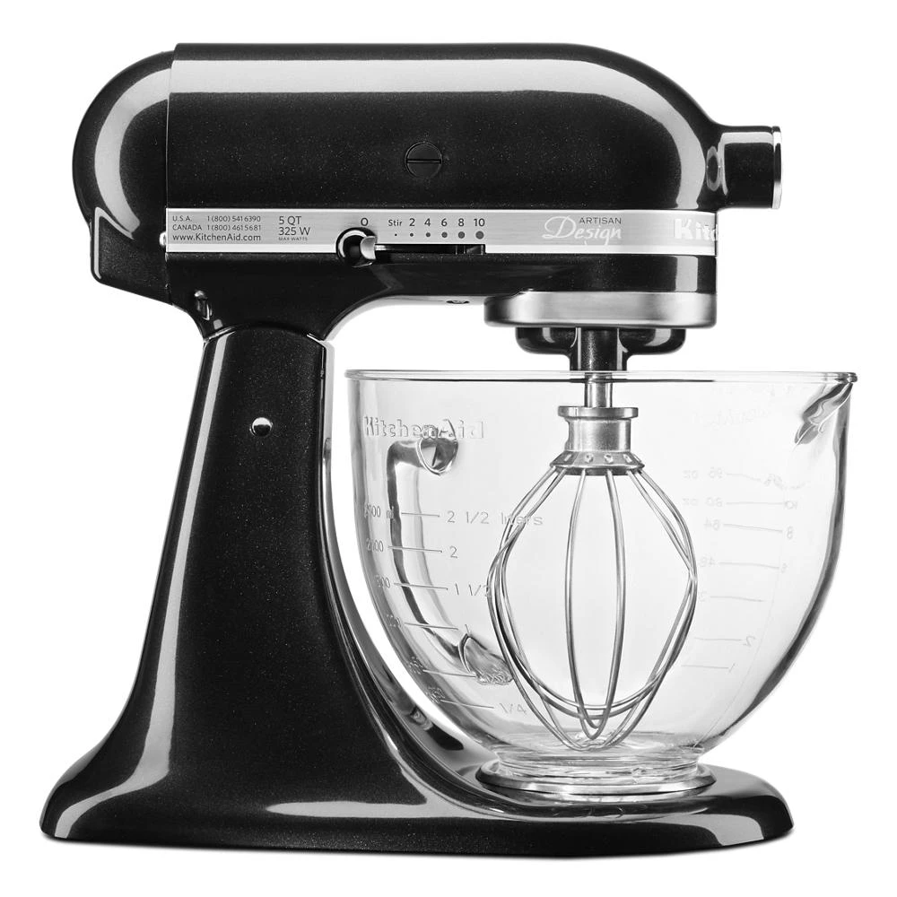Artisan Design Series 5 Quart Tilt-Head Stand Mixer with Glass Bowl KSM155GBSN