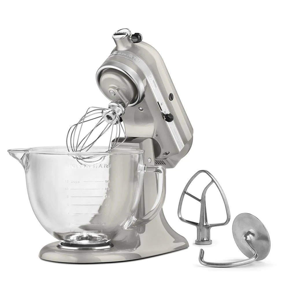 Artisan Design Series 5 Quart Tilt-Head Stand Mixer with Glass Bowl KSM155GBSR