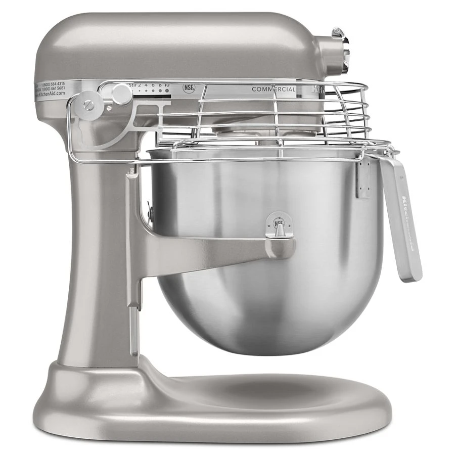 NSF Certified Commercial Series 8 Quart Bowl-Lift Stand Mixer with Stainless Steel Bowl Guard KSMC895NP