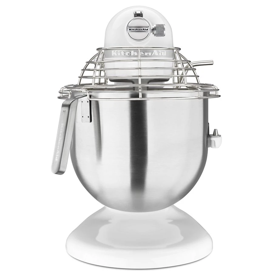 NSF Certified Commercial Series 8 Quart Bowl-Lift Stand Mixer with Stainless Steel Bowl Guard KSMC895WH