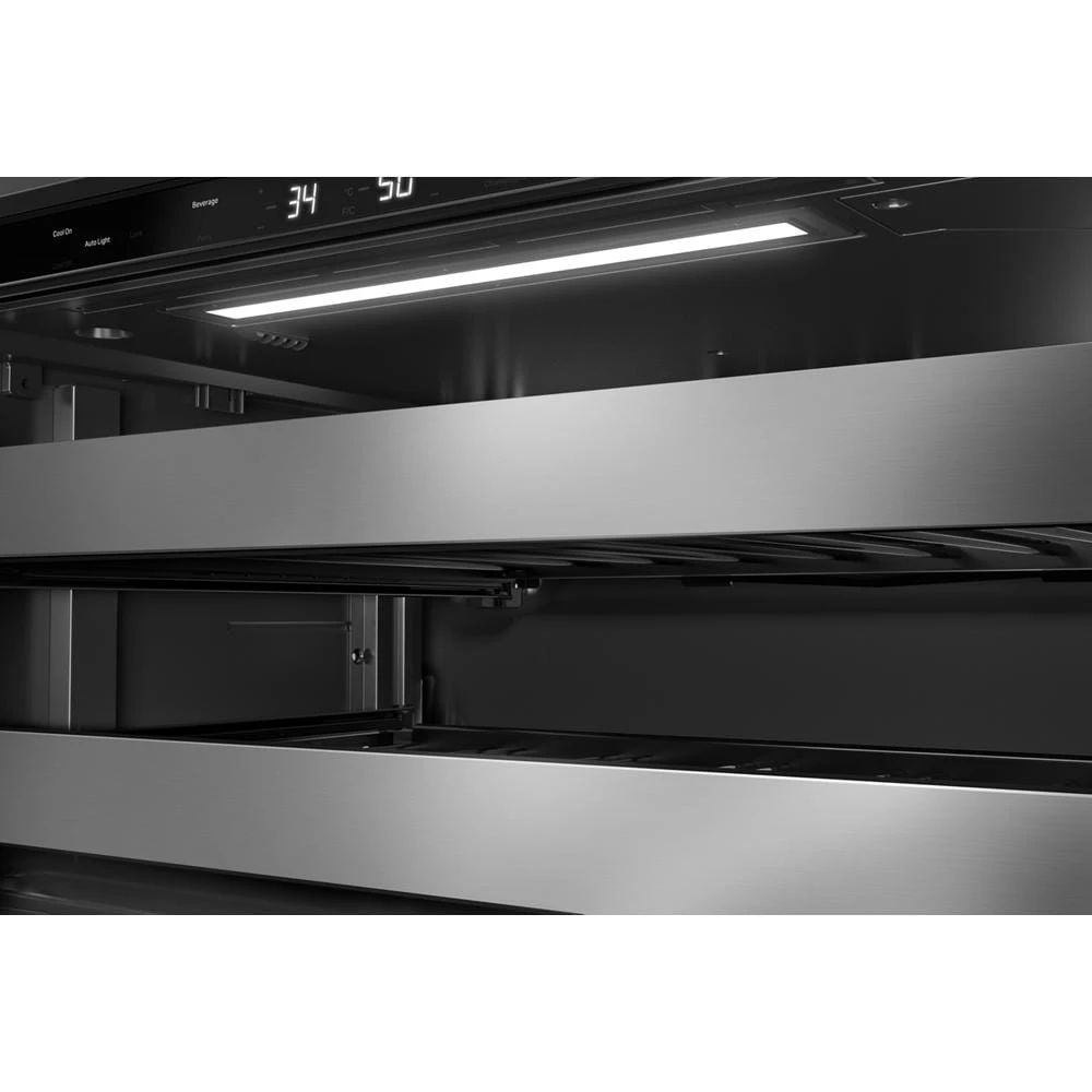 24" Beverage Center with Glass Door and Metal-Front Racks KUBL524SSB