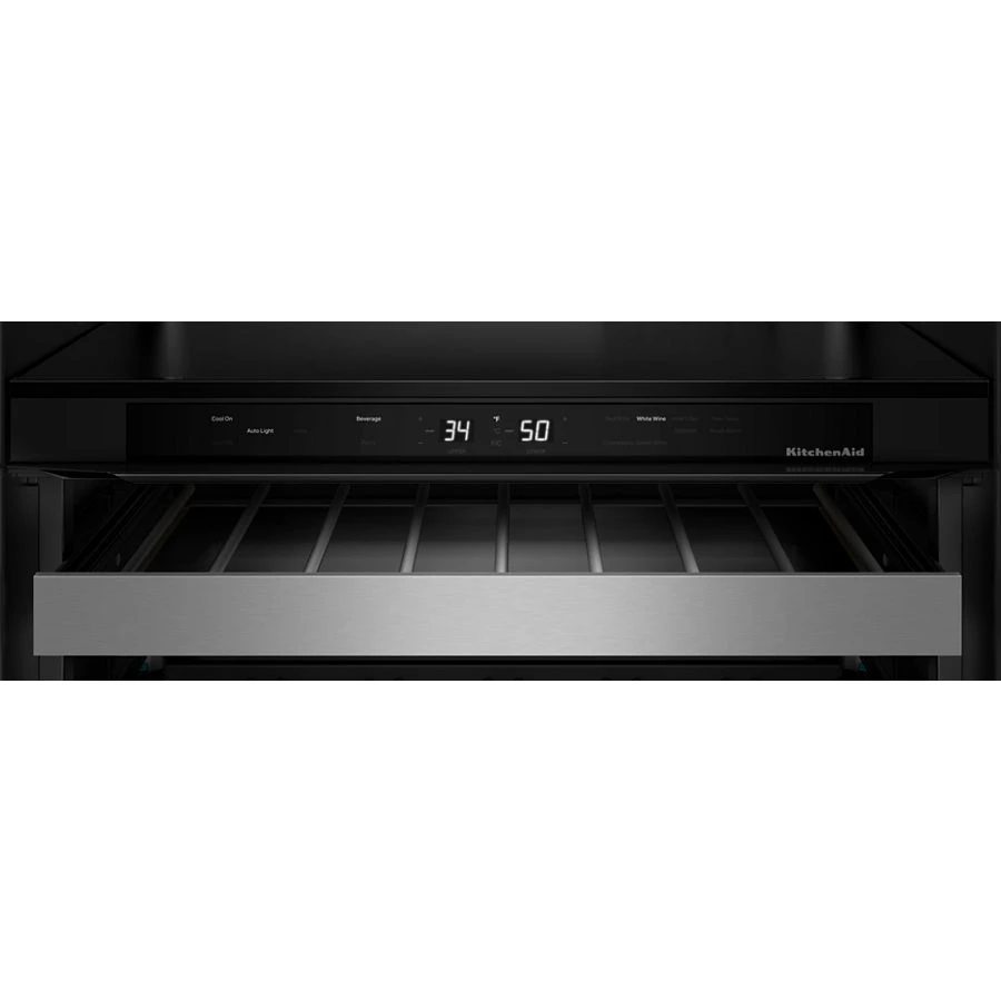 24" Beverage Center with Glass Door and Metal-Front Racks KUBL524SSB