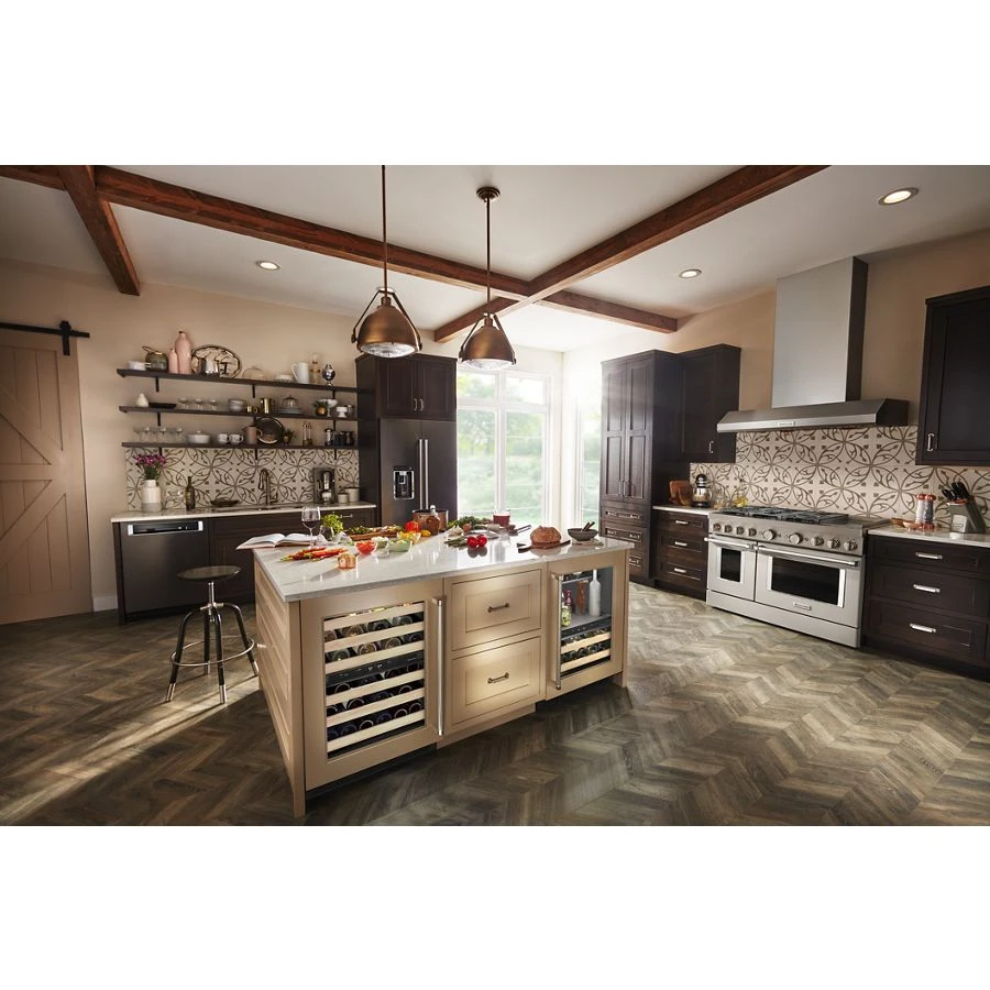 24" Panel-Ready Beverage Center with Wood-Front Racks KUBR214KPA