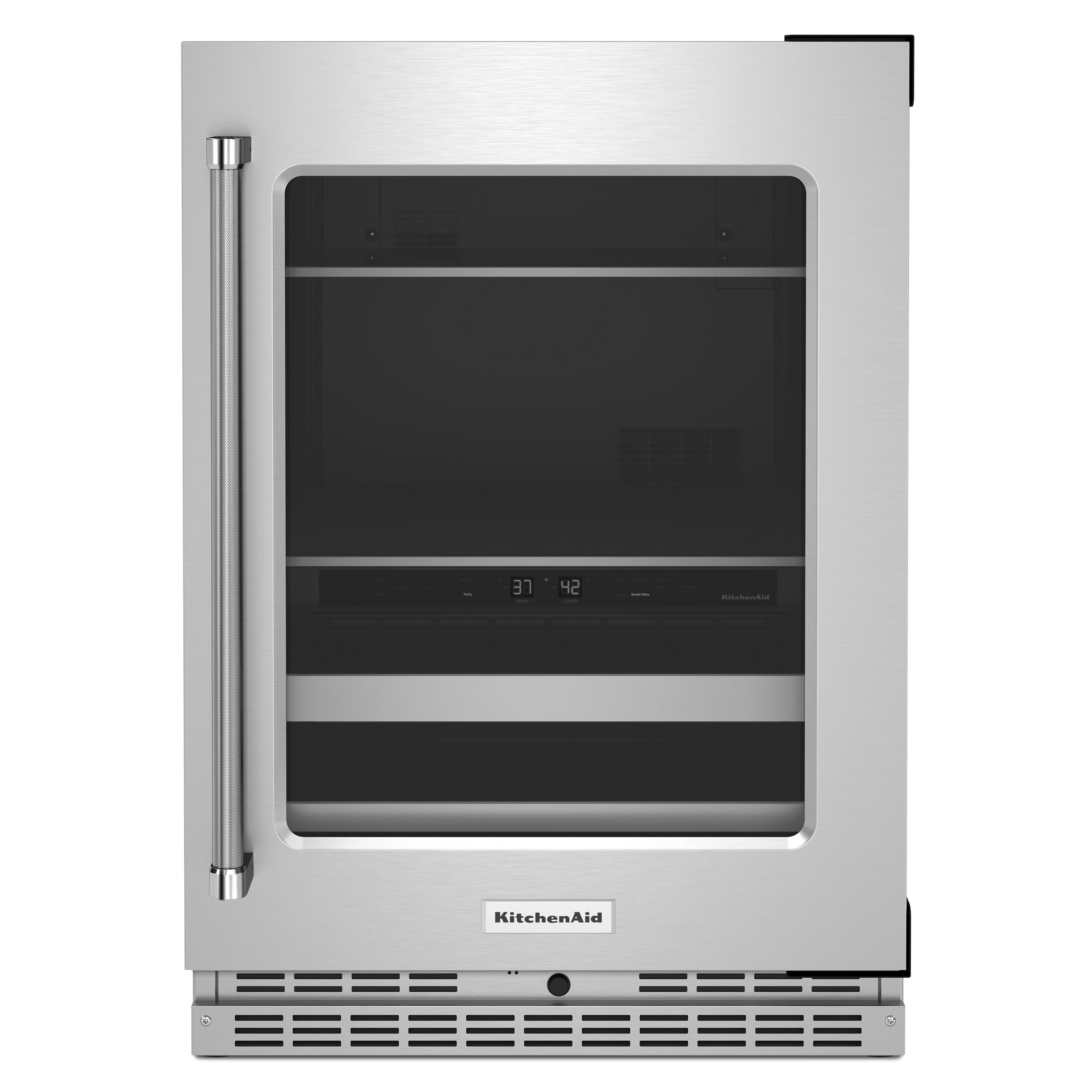 KitchenAid 24" Beverage Center with Glass Door and Metal-Front Racks Stainless Steel KUBR314KSS Picture 1