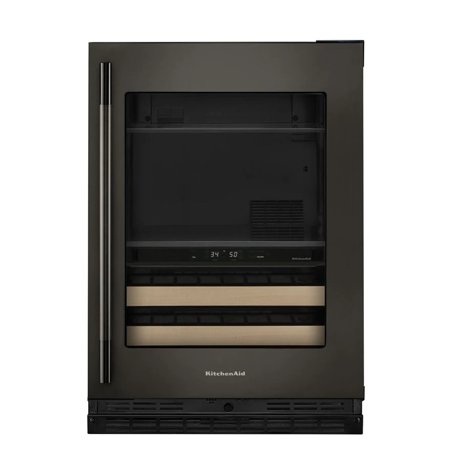24" Beverage Center With Glass Door And Wood-front Racks KUBR524SBE