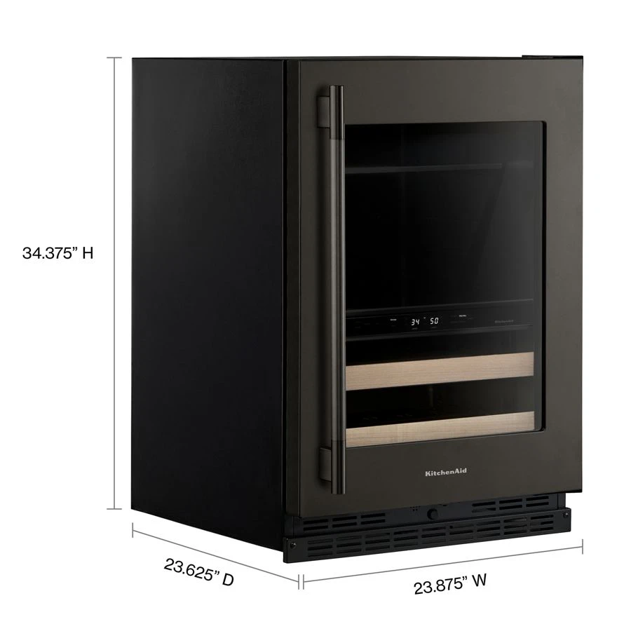 24" Beverage Center With Glass Door And Wood-front Racks KUBR524SBE