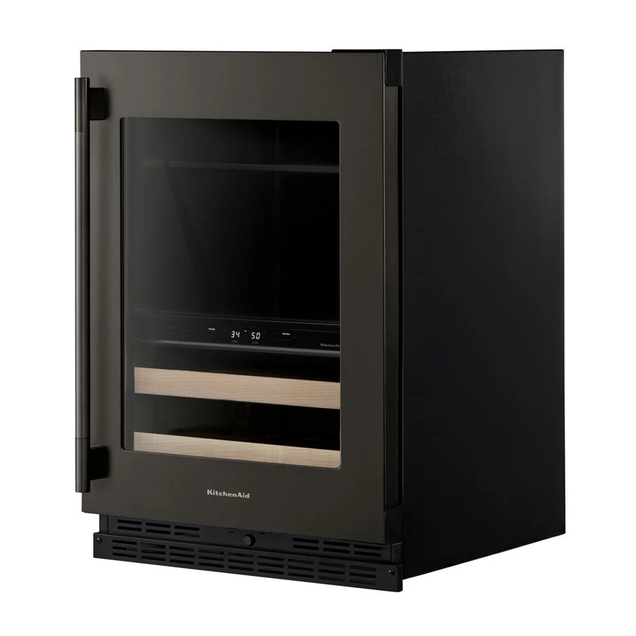 24" Beverage Center With Glass Door And Wood-front Racks KUBR524SBE