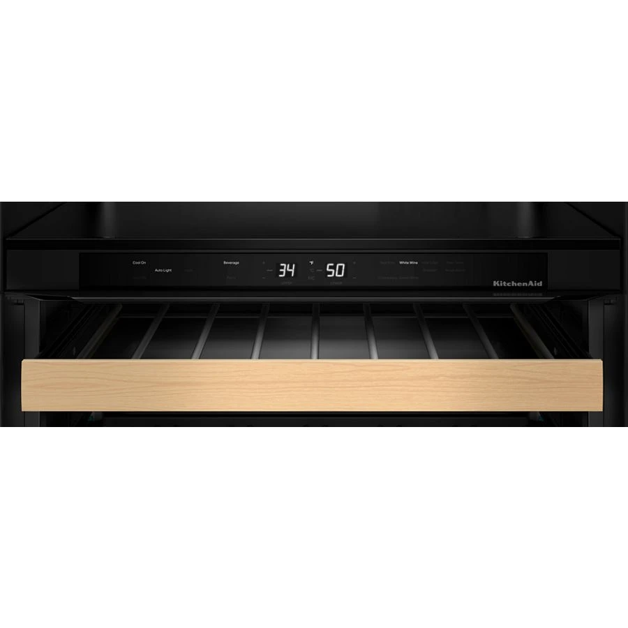 24" Beverage Center with Glass Door and Wood-Front Racks KUBR524SPS