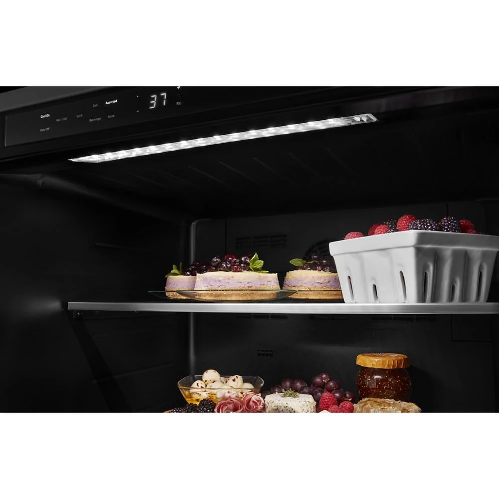 24" Undercounter Refrigerator with Glass Door and Shelves with Metallic Accents KURL314KSS