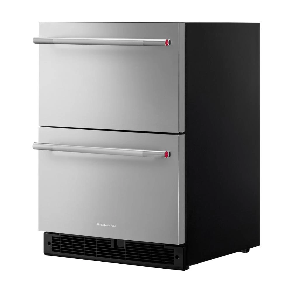24" Stainless Steel Undercounter Double-Drawer Refrigerator KURT524SSB