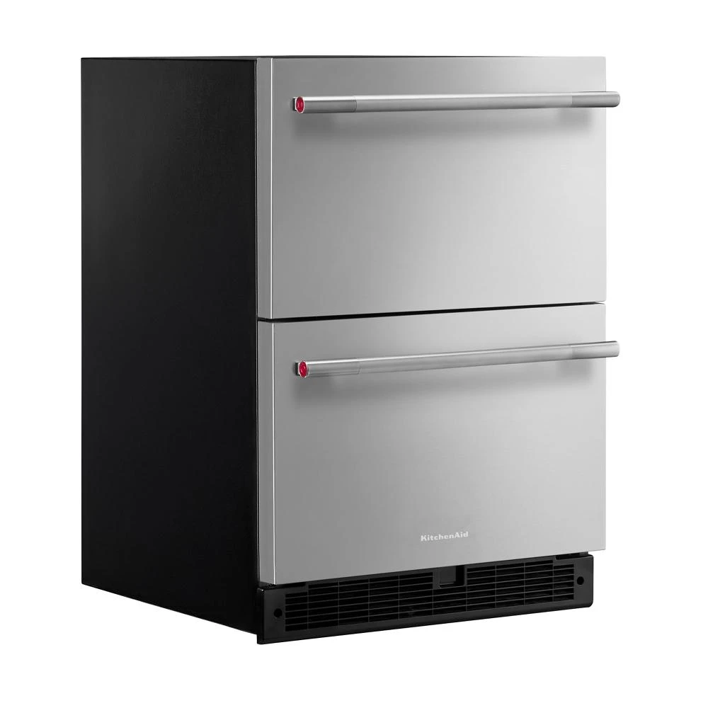 24" Stainless Steel Undercounter Double-Drawer Refrigerator KURT524SSB