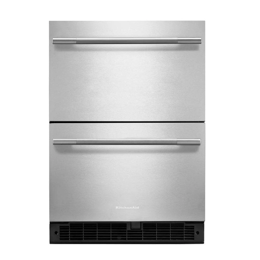 24" Stainless Steel Undercounter Double-Drawer Refrigerator KURT524SSB