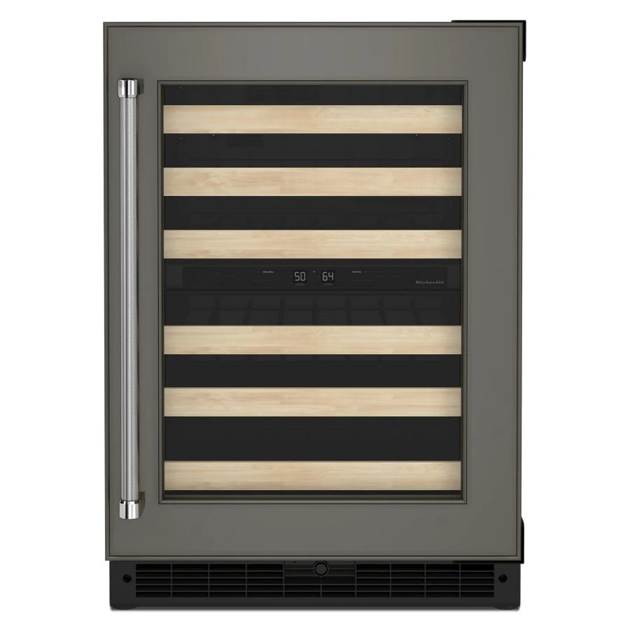 24" Undercounter Wine Cellar with Glass Door and Wood-Front Racks KUWR214KSB