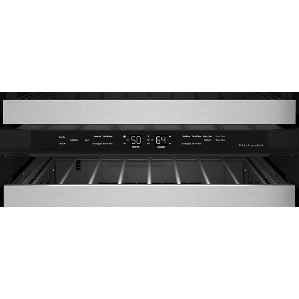 24" Undercounter Wine Cellar with Glass Door and Metal-Front Racks KUWR314KSS