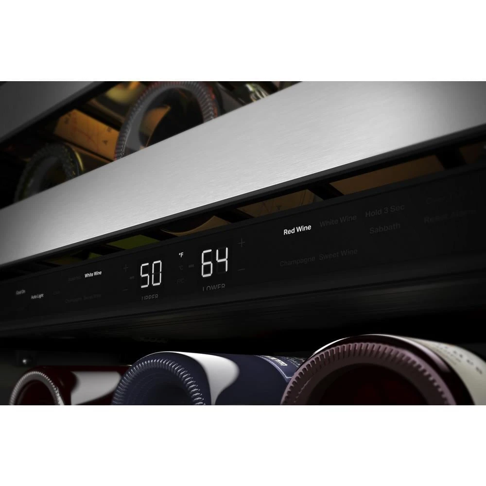 24" Undercounter Wine Cellar with Glass Door and Metal-Front Racks KUWR314KSS