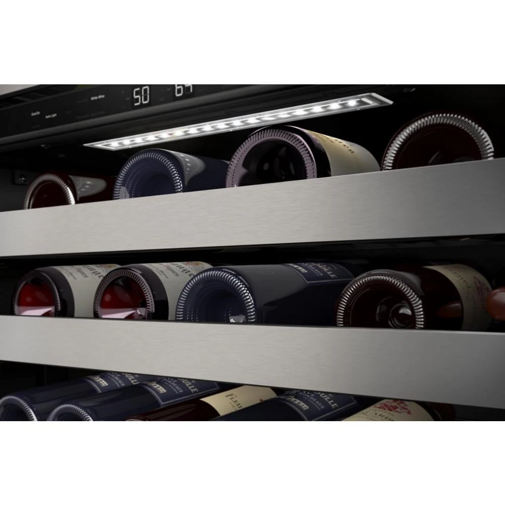 24" Undercounter Wine Cellar with Glass Door and Metal-Front Racks KUWR314KSS