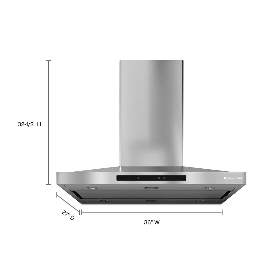 36" Island-Mount, 3-Speed Canopy Hood KVIB606DSS