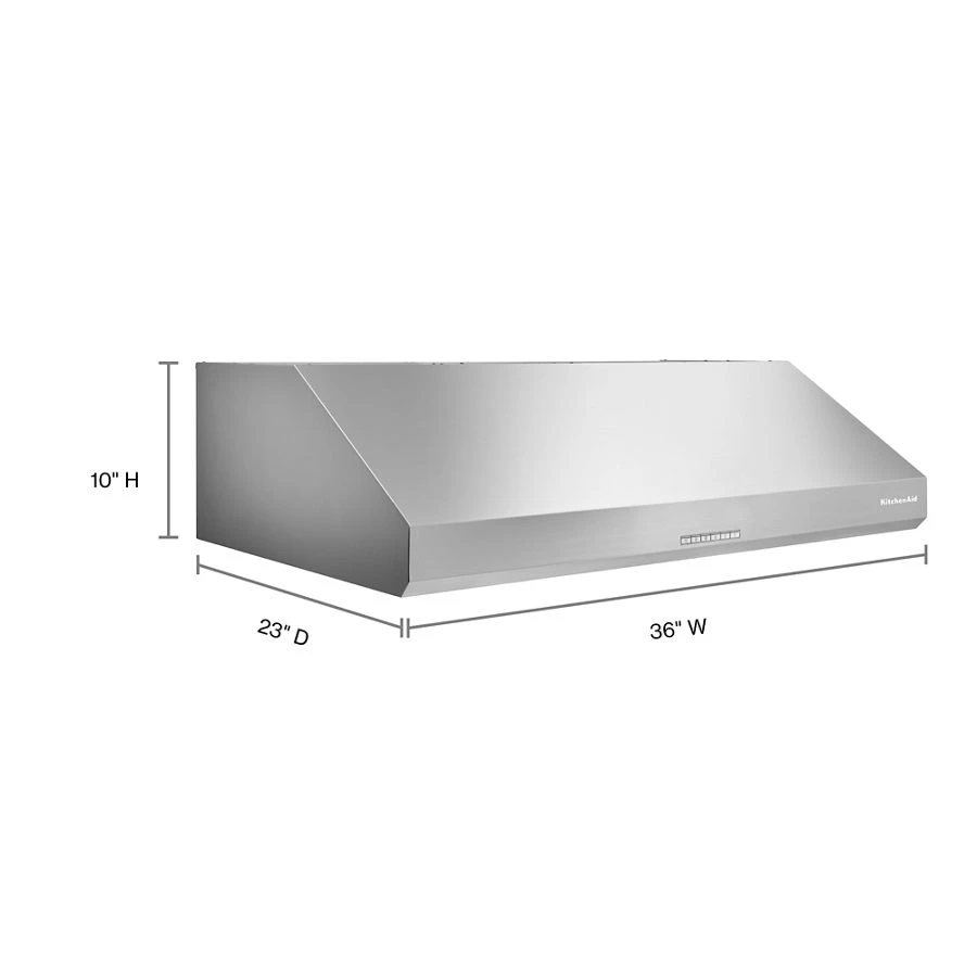 36" 585 CFM Motor Class Commercial-Style Under-Cabinet Range Hood System KVUC606KSS