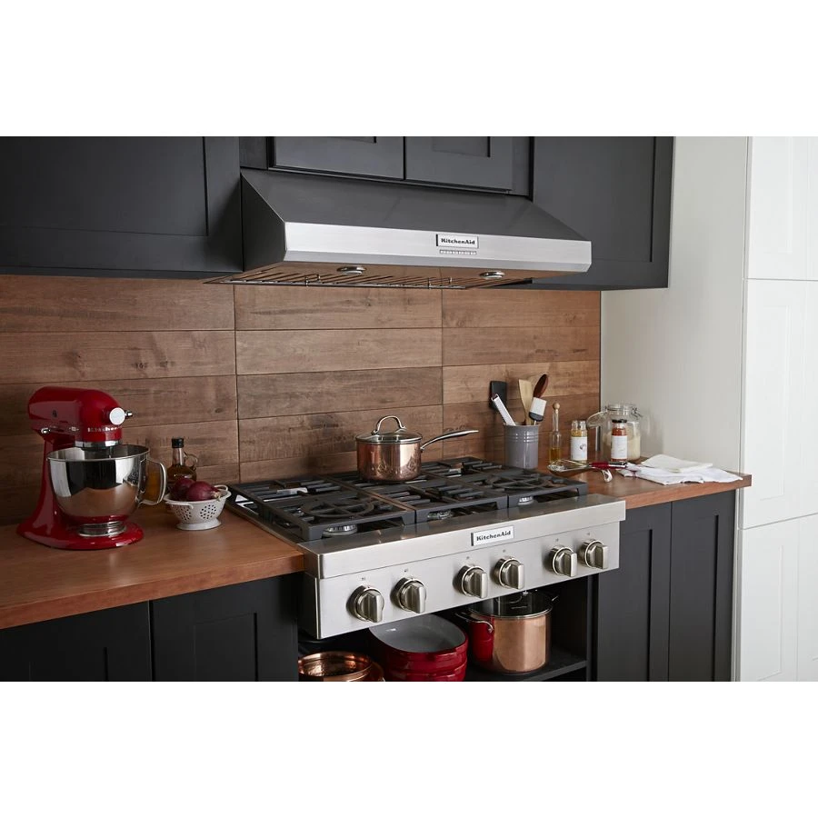 36" 585 CFM Motor Class Commercial-Style Under-Cabinet Range Hood System KVUC606KSS
