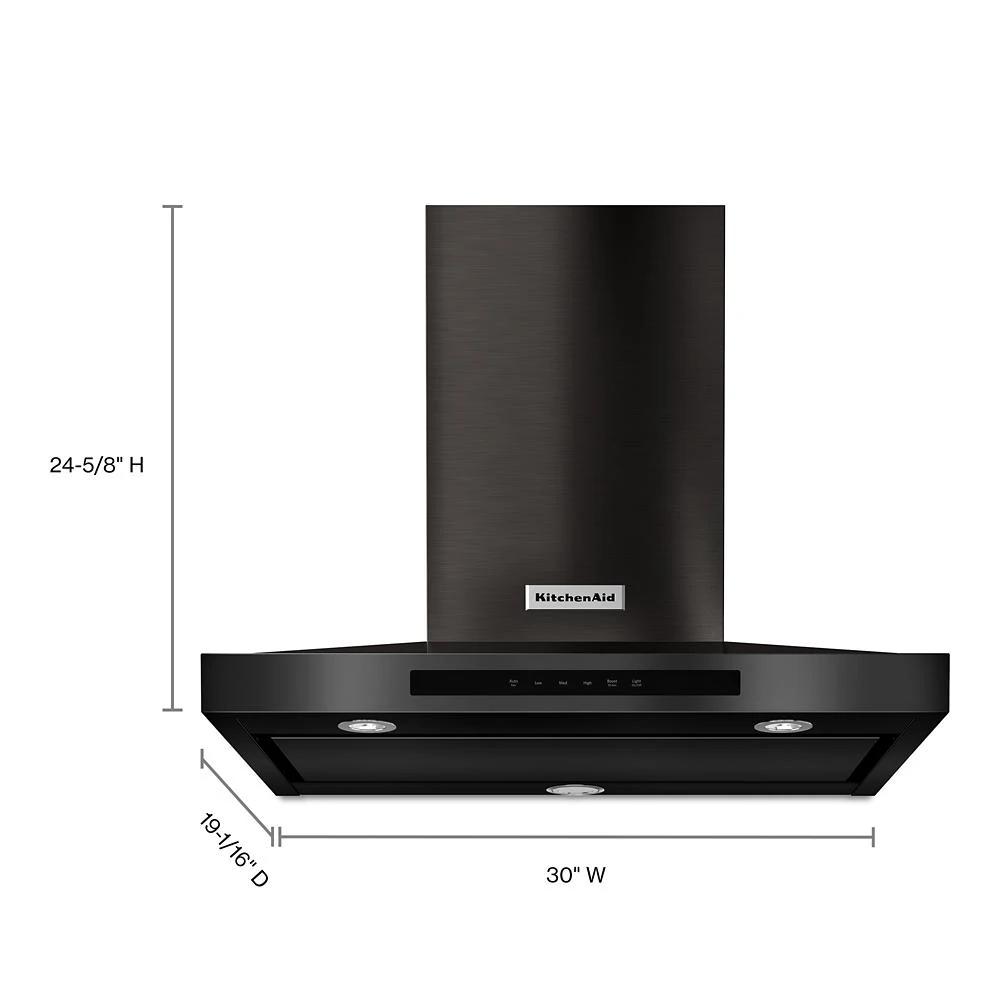 30" Wall-Mount, 3-Speed Canopy Hood KVWB600HBS