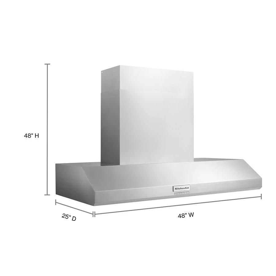 48'' 585 or 1170 CFM Motor Class Commercial-Style Wall-Mount Canopy Range Hood KVWC958KSS