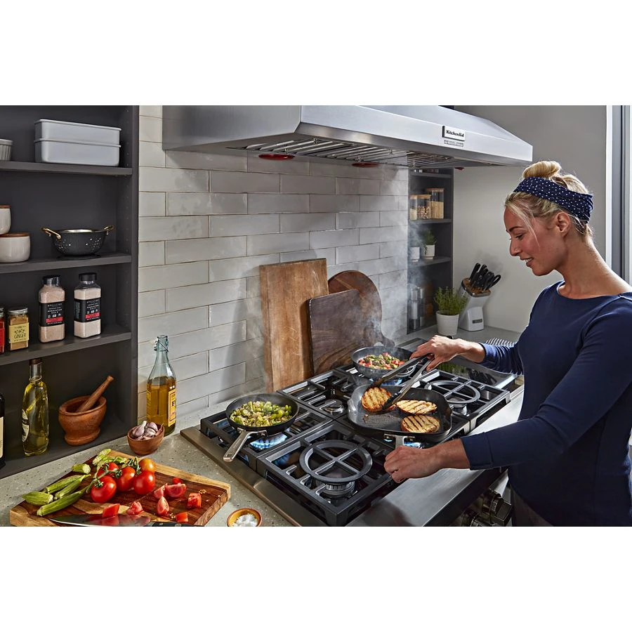 48'' 585 or 1170 CFM Motor Class Commercial-Style Wall-Mount Canopy Range Hood KVWC958KSS