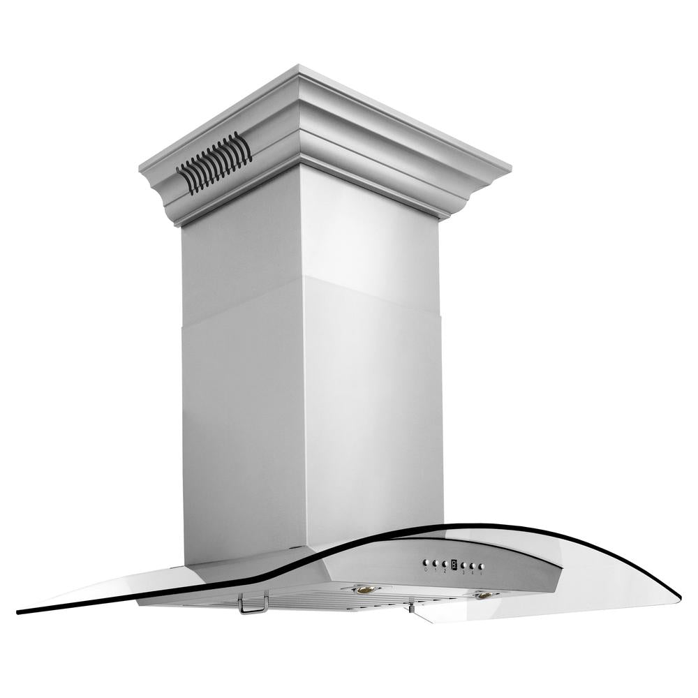 30" CrownSound‚ Ducted Vent Wall Mount Range Hood with Built-in Bluetooth Speakers KZCRNBT30