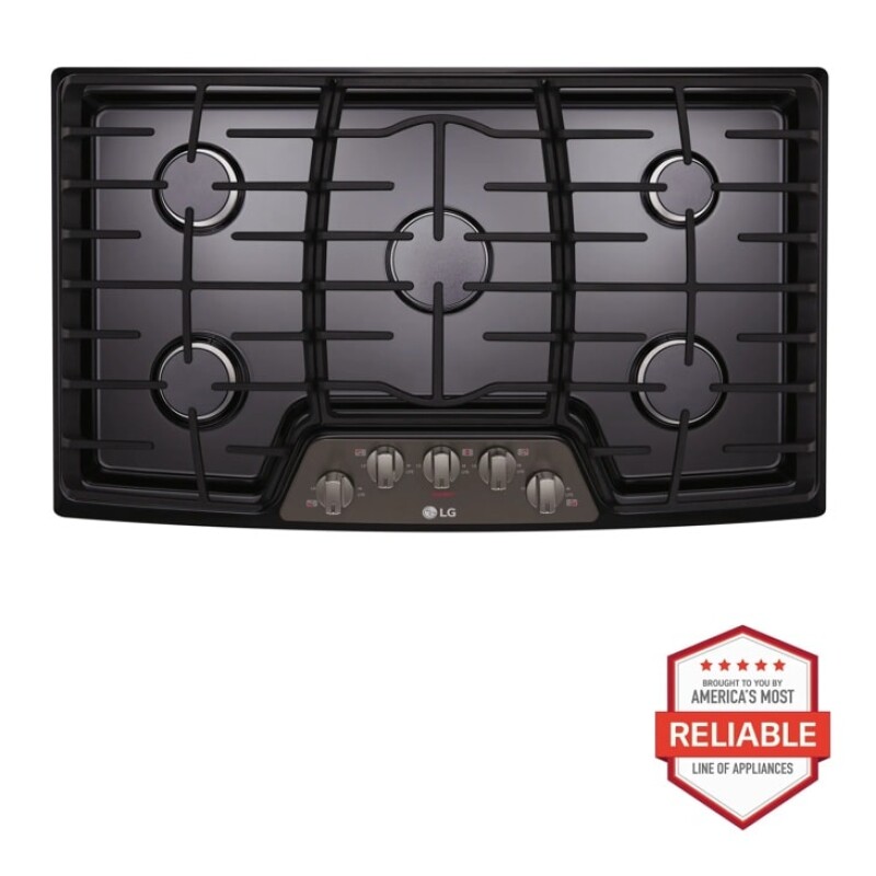 LG 36'' Gas Cooktop with SuperBoil™ Black Stainless Steel LCG3611BD Picture 1