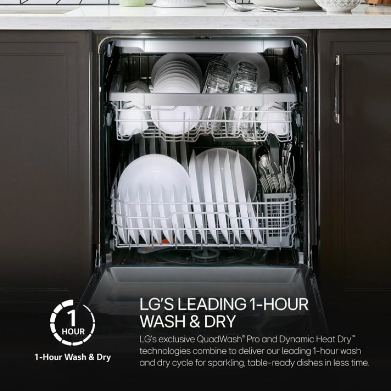 Top-Control Dishwasher with 1-Hour Wash & Dry, QuadWash® Pro, and Dynamic Heat Dry™ LDTH555NS