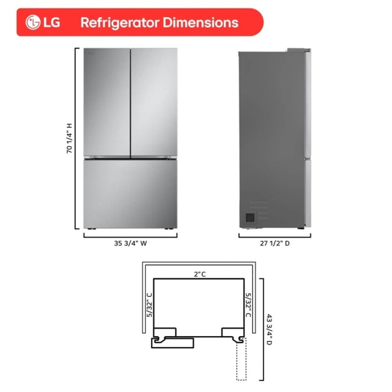 25 cu.ft. 3-Door French Door Refrigerator LF25Z6211S
