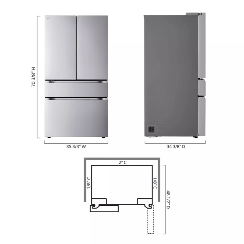 30 Cu. Ft. Smart Standard-depth Max™ 4-door French Door Refrigerator With Full-convert Drawer™ LF30S8210S
