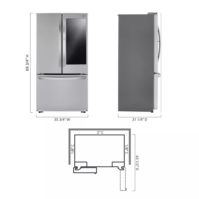 23 cu. ft. InstaView™ Door-in-Door® Counter-Depth Refrigerator LFCC23596S
