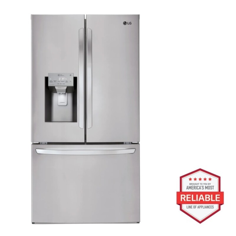 LG 22 cu. ft. Smart wi-fi Enabled French Door Counter-Depth Refrigerator Stainless Steel LFXC22526S Picture 1