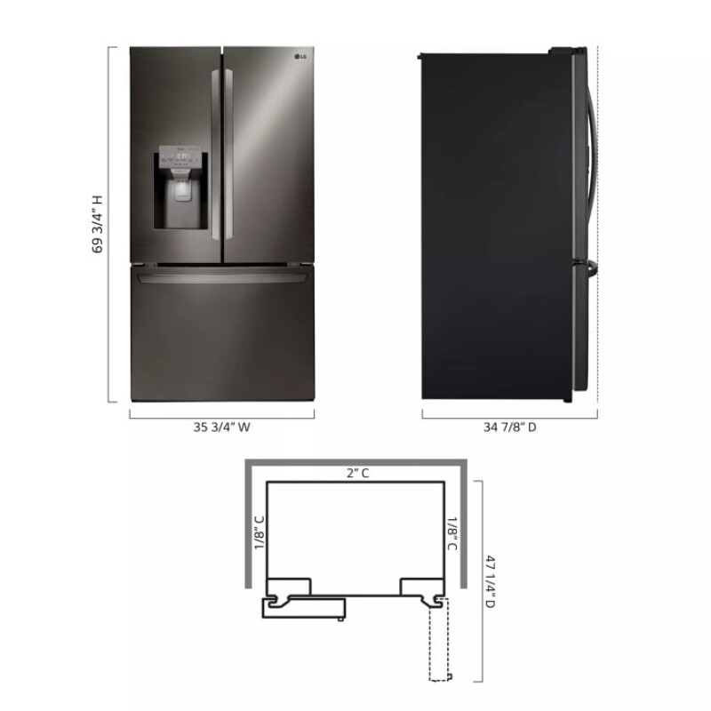 26 cu. ft. Smart wi-fi Enabled French Door Refrigerator LFXS26973D