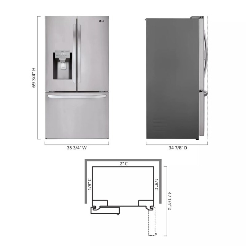 26 cu. ft. Smart wi-fi Enabled French Door Refrigerator LFXS26973S