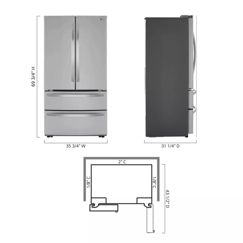 23 cu. ft. French Door Counter-Depth Refrigerator LMWC23626S