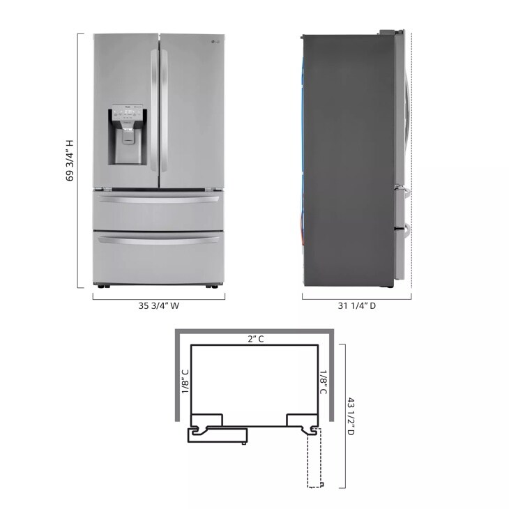 22 cu ft. Smart Counter Depth Double Freezer Refrigerator LMXC22626S