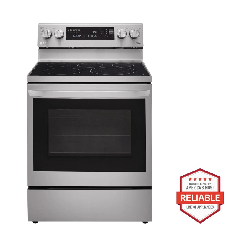LG 6.3 cu ft. Smart Wi-Fi Enabled True Convection InstaView® Electric Range with Air Fry Stainless LREL6325F Picture 1