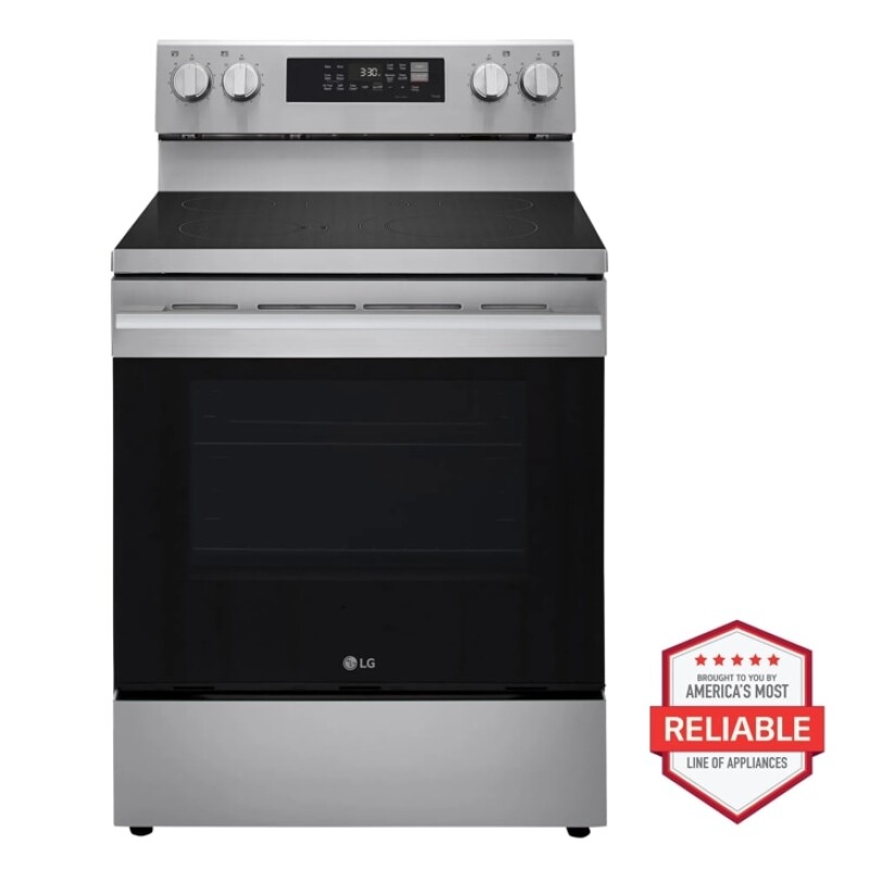 LG 6.3 cu. ft. Smart Wi-Fi Enabled ProBake Convection® Electric Range with Air Fry & EasyClean® Stainless Steel LREN6323YE Picture 1