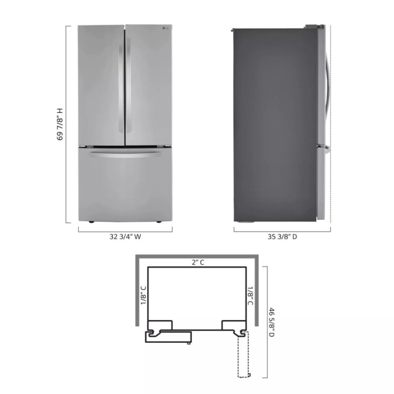 25 cu. ft. French Door Refrigerator LRFCS25D3S