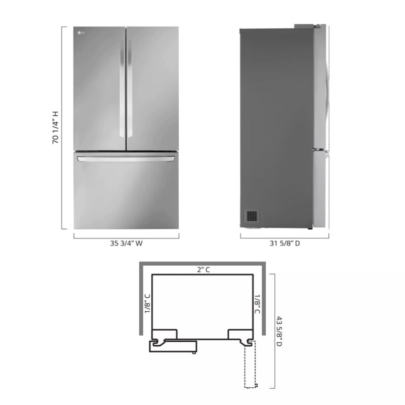 27 Cu. Ft. Smart Counter-depth Max™ French Door Refrigerator LRFLC2706S