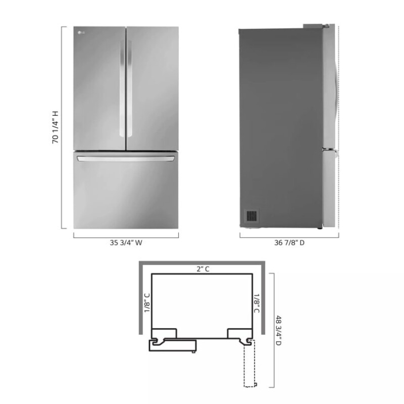 32 cu. ft. Smart Standard-Depth MAX ™ French Door Refrigerator LRFLS3206S