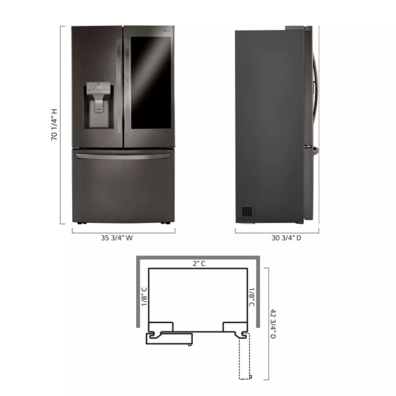 24 cu. ft. Smart wi-fi Enabled InstaView™ Door-in-Door® Counter-Depth Refrigerator with Craft Ice™ Maker LRFVC2406D