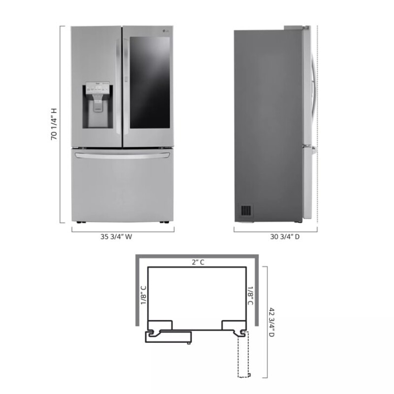 24 cu. ft. Smart InstaView™ Door-in-Door® Counter-Depth Refrigerator with Craft Ice™ LRFVC2406S