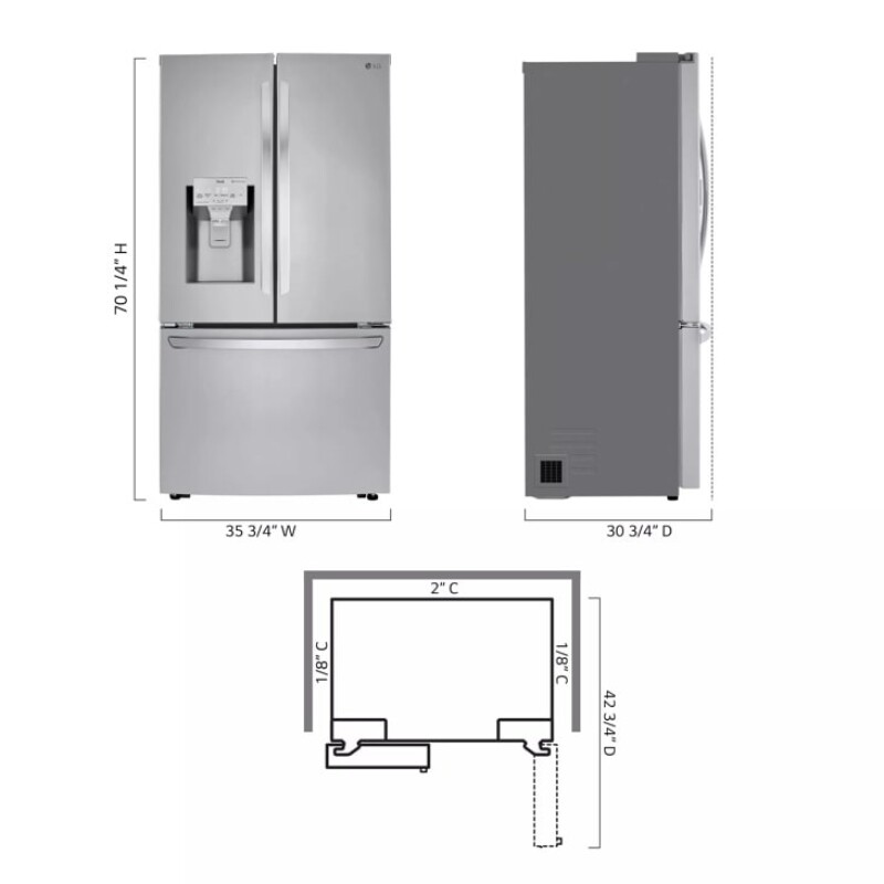 24 cu. ft. Smart Counter-Depth Refrigerator with Craft Ice™ LRFXC2416S