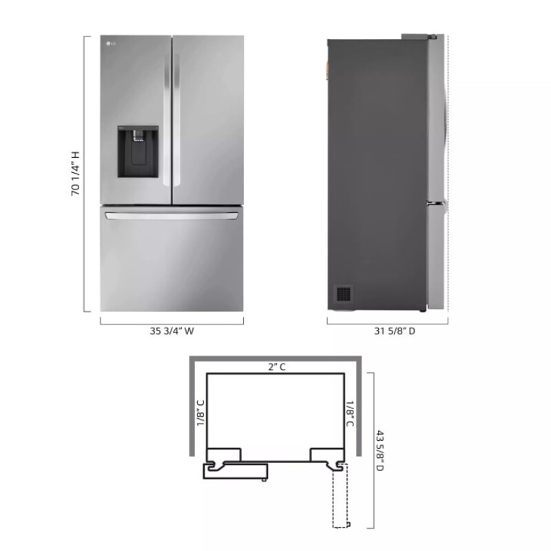 26 Cu. Ft. Smart Counter-depth Max™ Refrigerator With Dual Ice Makers LRFXC2606S