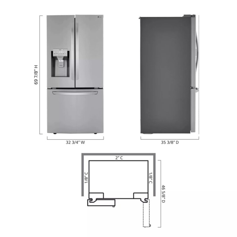 25 cu. ft. Smart wi-Fi Enabled French Door Refrigerator LRFXS2503S