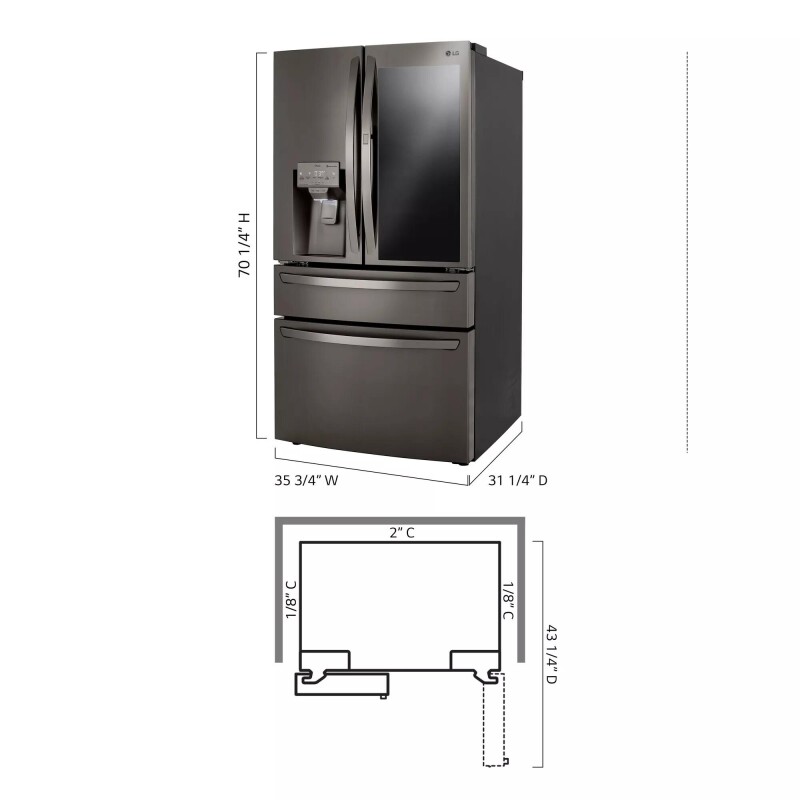 23 cu. ft. Smart InstaView™ Door-in-Door® Counter-Depth Refrigerator with Craft Ice™ LRMVC2306D