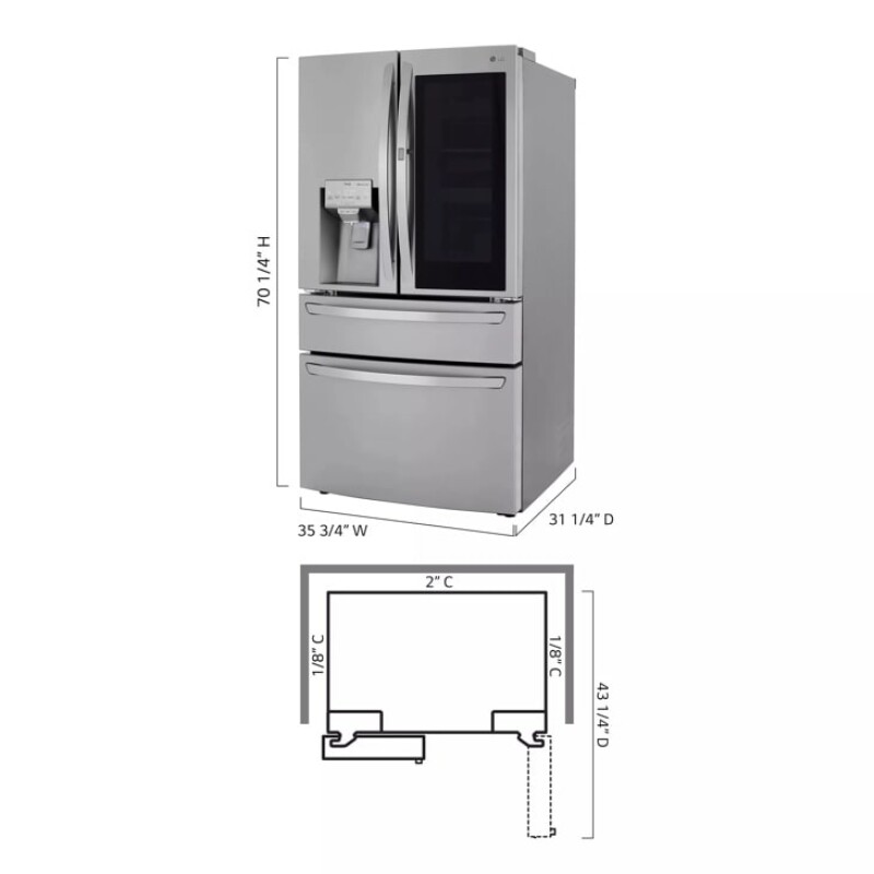 23 Cu. Ft. Smart Wi-fi Enabled Instaview® Door-in-door® Counter-depth Refrigerator With Craft Ice™ Maker LRMVC2306S