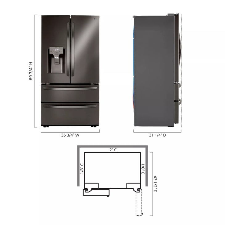22 cu ft. Smart Counter Depth Double Freezer Refrigerator with Craft Ice™ LRMXC2206D